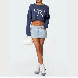 Edikted Chiara Denim Micro Skirt